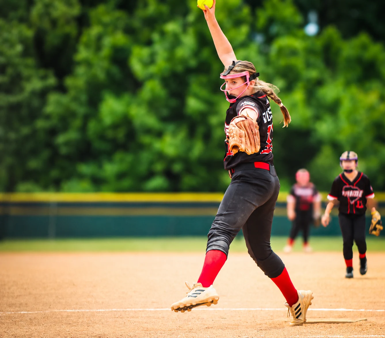 5G Prime softball player competing at a tryout