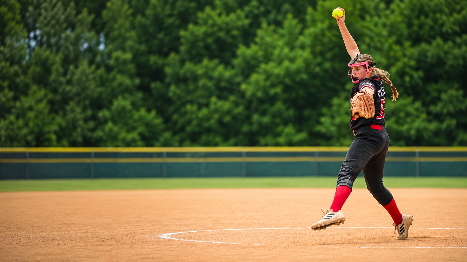 5G Prime softball pitcher in action